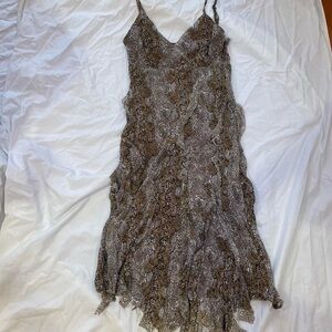 Snake Skin Animal Print Leopard Print Asymmetrical Midi Mini Dress